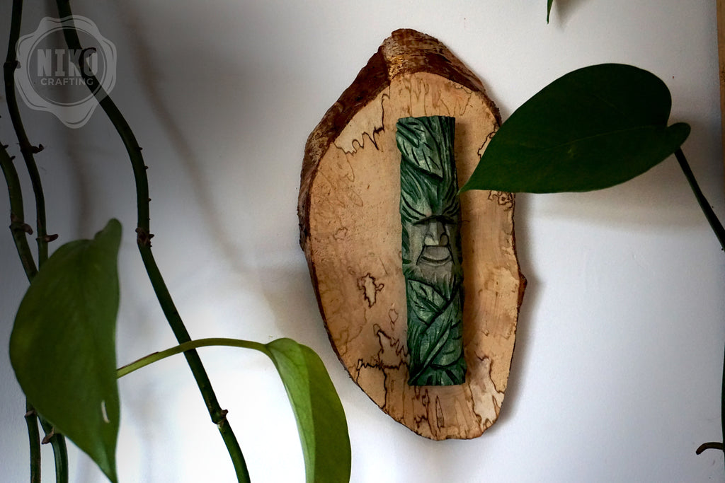 Hand-Carved Wood Spirit Wall Art - Rustic Decoration - Handmade Personalised Gift