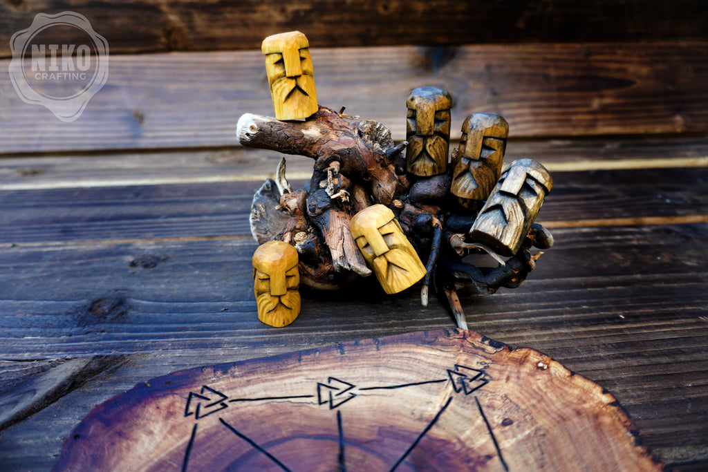 Three Men’s Morris – Handmade Wooden Board Game - Odin's Version