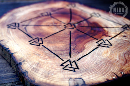 Three Men’s Morris – Handmade Wooden Board Game - Odin's Version