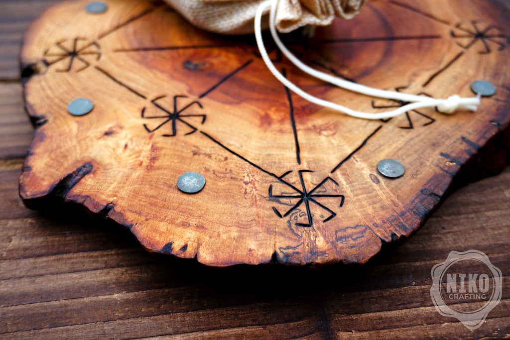 Three Men’s Morris – Handmade Wooden Board Game - Slavic Version - slavic swarga