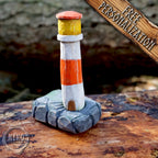 Hand-Carved Wooden Lighthouse – Personalised Home Decor. Whittled from Basswood (2)