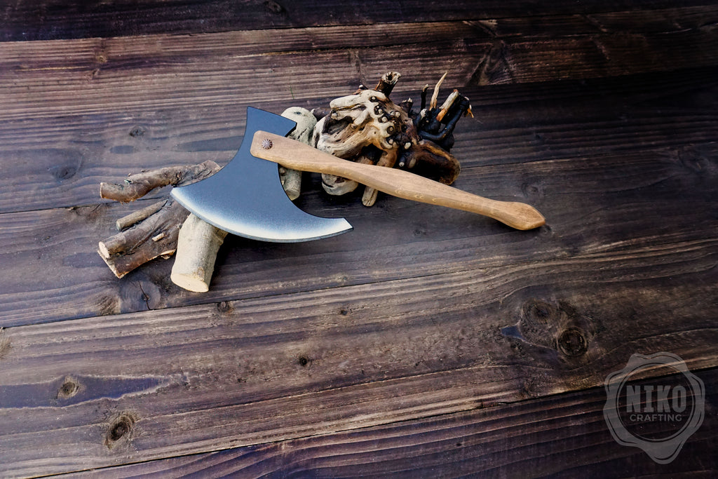 Wooden Medieval Toy Axe – Handmade Personalised, Unique Gift - B