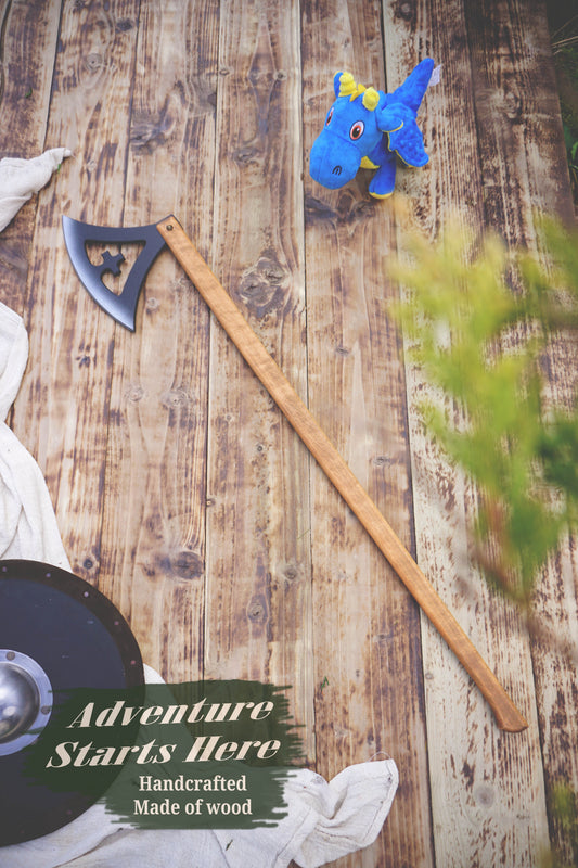 Wooden Viking Toy Battle Axe: Gotland - Personalised, Unique Gift.