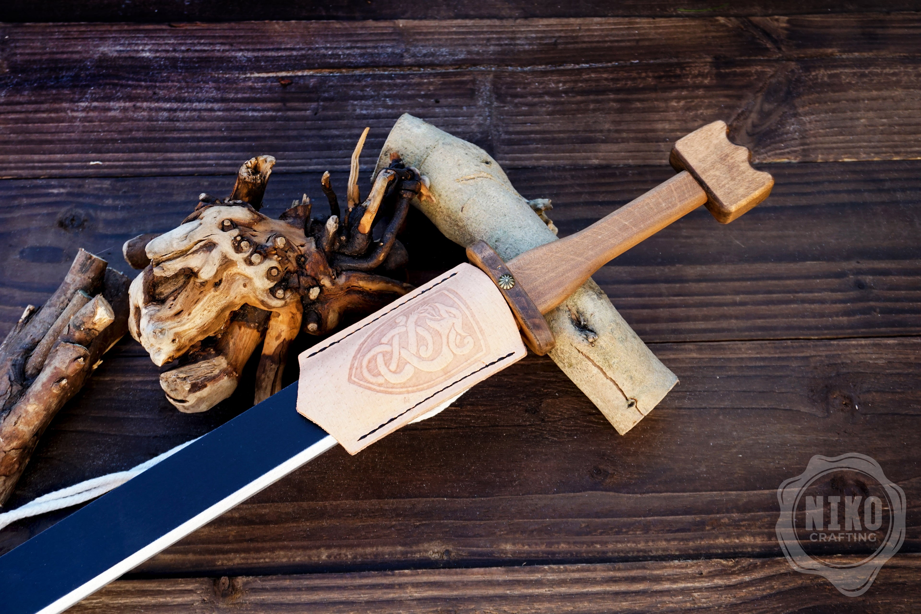 Wooden Viking swords - Langsax (Scramasax) - Handmade, Personalised gift
