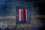 Hand Carved Black Viking in Frame - Personalized Rustic Home Decoration
