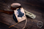 Handmade Viking Leather Belt Pouch with "Mjolnir - Thor's Hammer" - Medieval Hip-bag