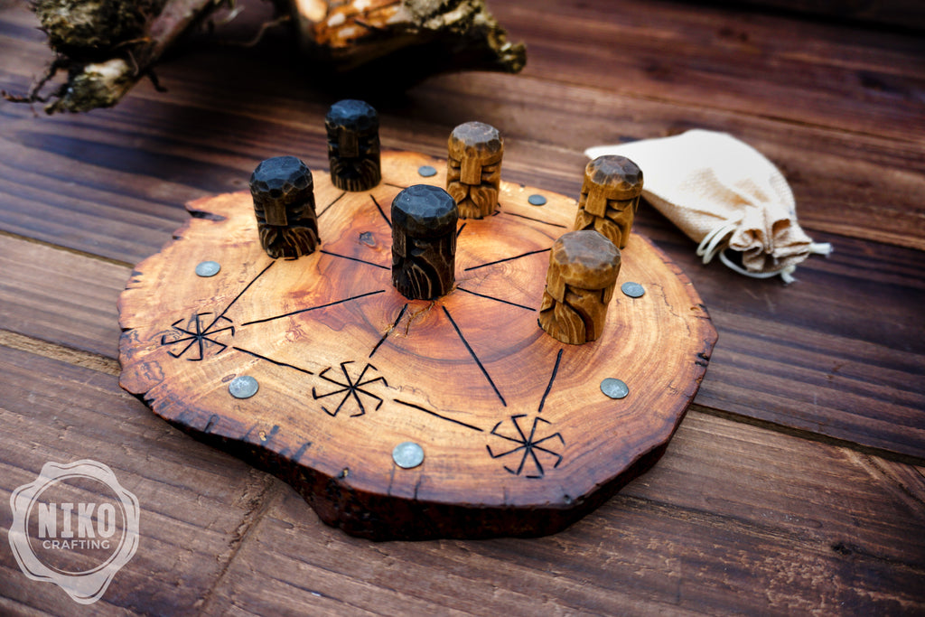 Three Men’s Morris – Handmade Wooden Board Game - Slavic Version - slavic swarga