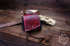 Handmade Viking Leather Belt Pouch: Vegvisir Embossing - Medieval, Pagan Hip-bag
