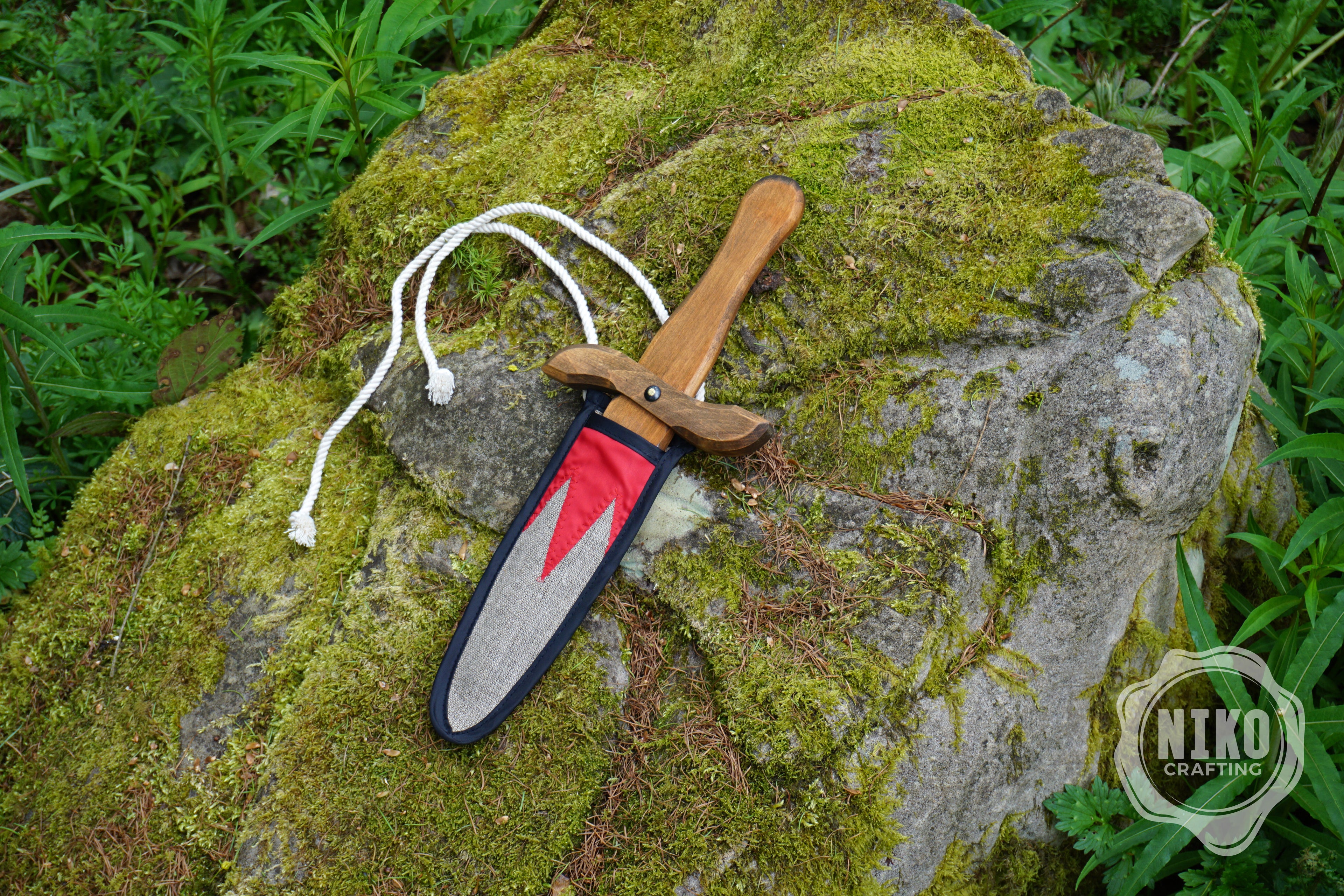 Small Wooden Toy Sword (Dagger) with scabbard - Handmade, Personalised gift