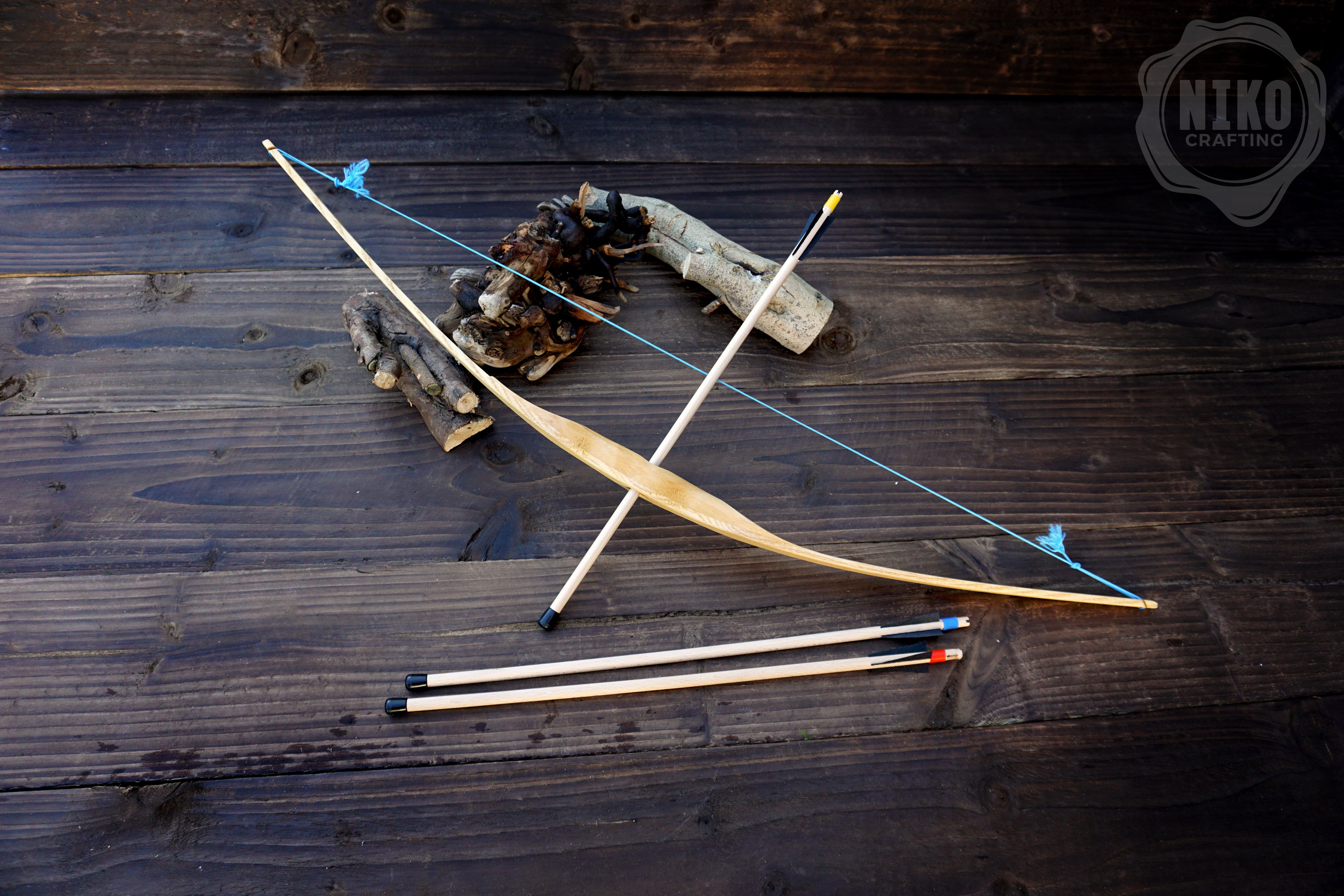 Small Wooden Bow and Arrows: Handmade, Personalised Gift