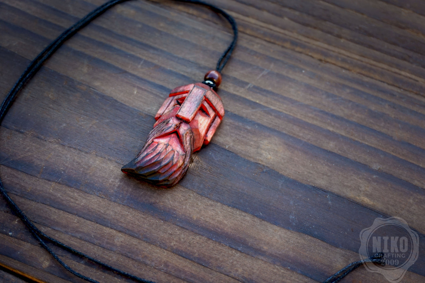 Hand-Carved Odin Pendant - Norse Jewellery. Wooden Viking Necklace - Personalized whittling gift.
