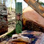 Hand Carved Green Man - Whittled Standing Figurine. Personalised Wood Spirit.