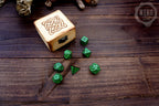 Personalised DnD Dice Set with Pyrography Wooden Box -  Viking Knot Design