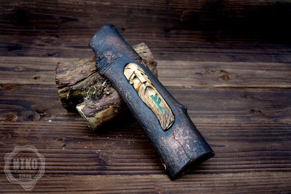 Hand-Carved Viking Wall Art - Fehu Rune - Handmade Personalised Viking Home Amulet