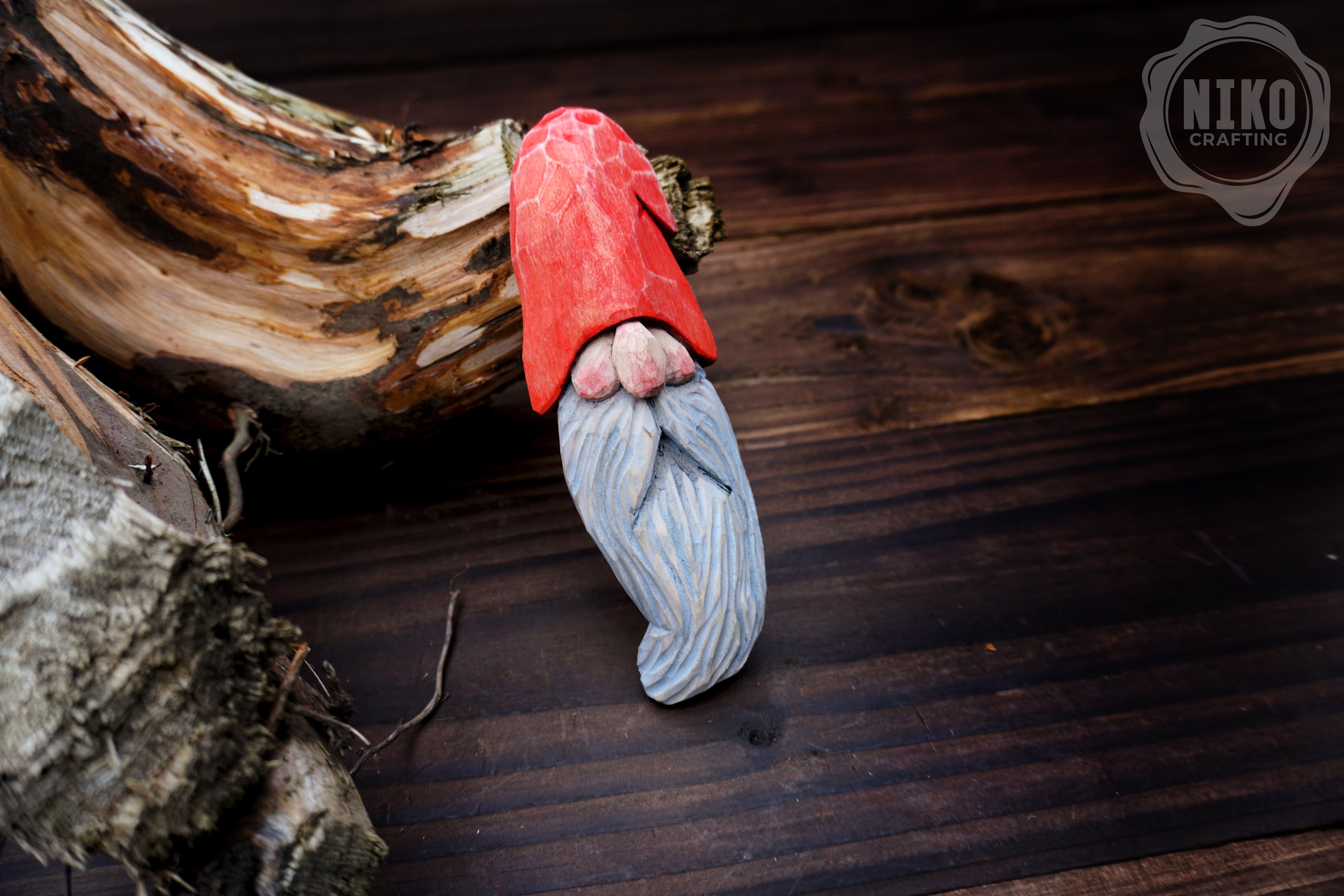 Hand-Carved Wooden Gnome Fridge Magnet – Personalized Rustic Home Décor - Basswood Dwarf figurine