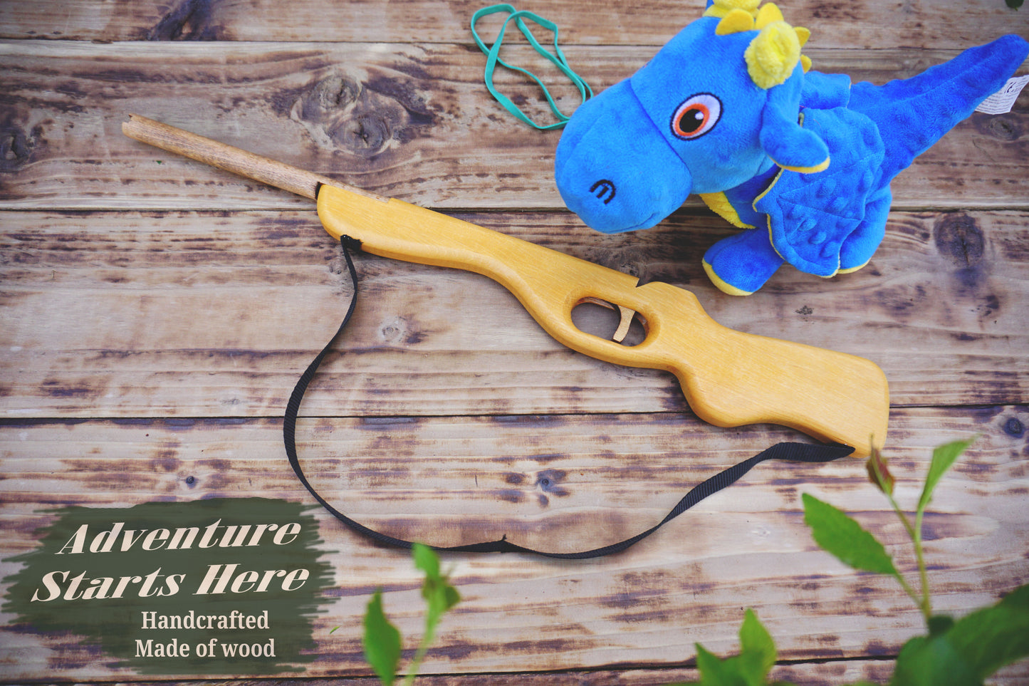 Large Wooden Rubberband Gun: Rifle - Handmade, Personalised Toy - Souvenir