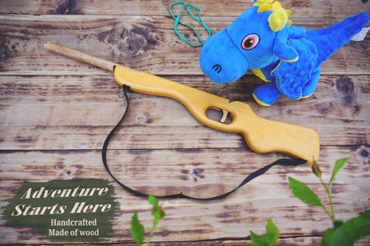 Large Wooden Rubberband Gun: Rifle - Handmade, Personalised Toy - Souvenir
