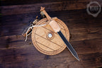 Wooden Toy Viking Sword and Round Shield Set: Handmade Personalised Gift - C