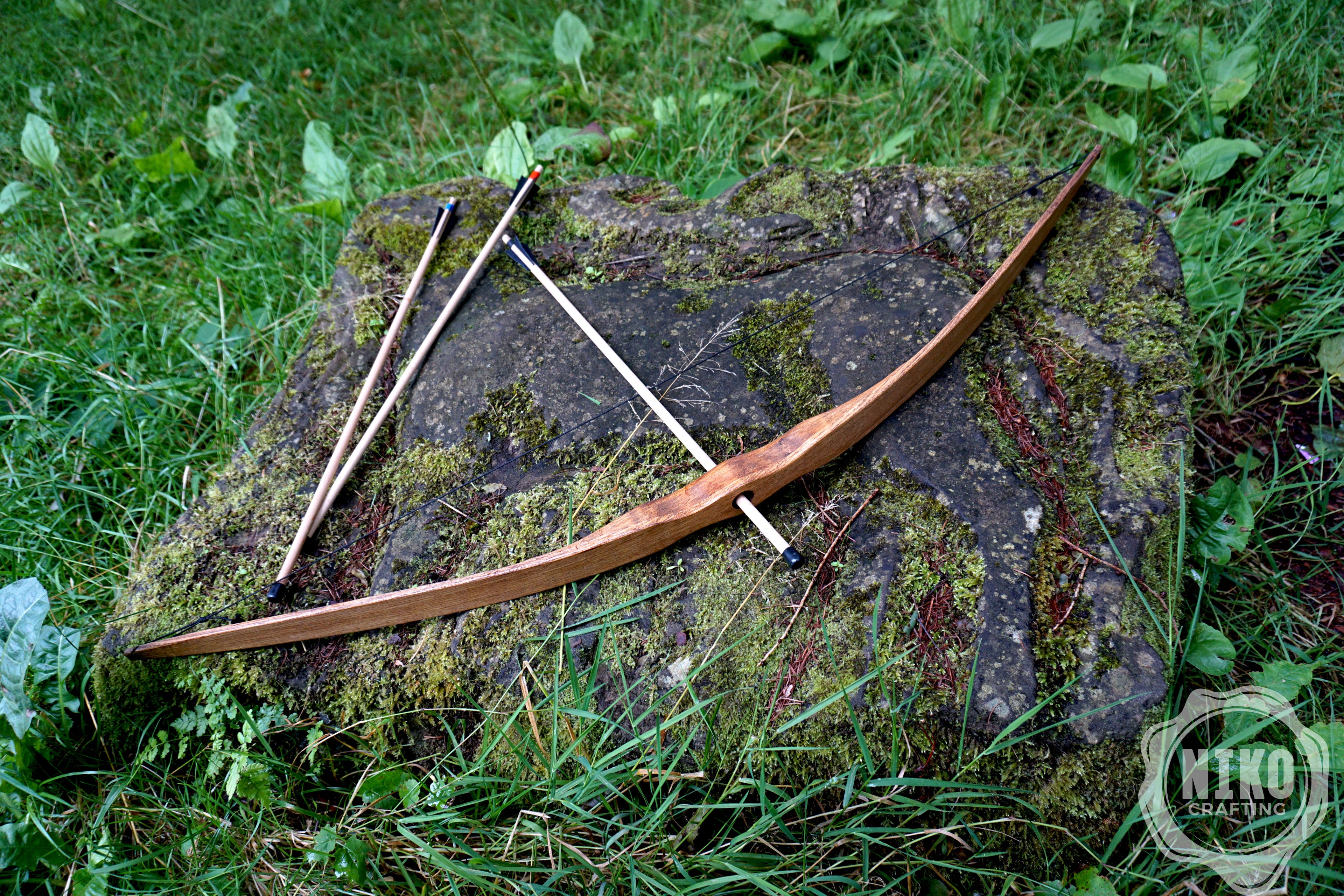 Large Wooden Bow and Arrows: Handmade, Personalized Gift