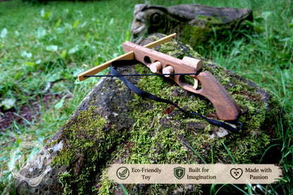 Wooden Cork-Crossbow and 3 corck: Handmade, Personalised Gift toy