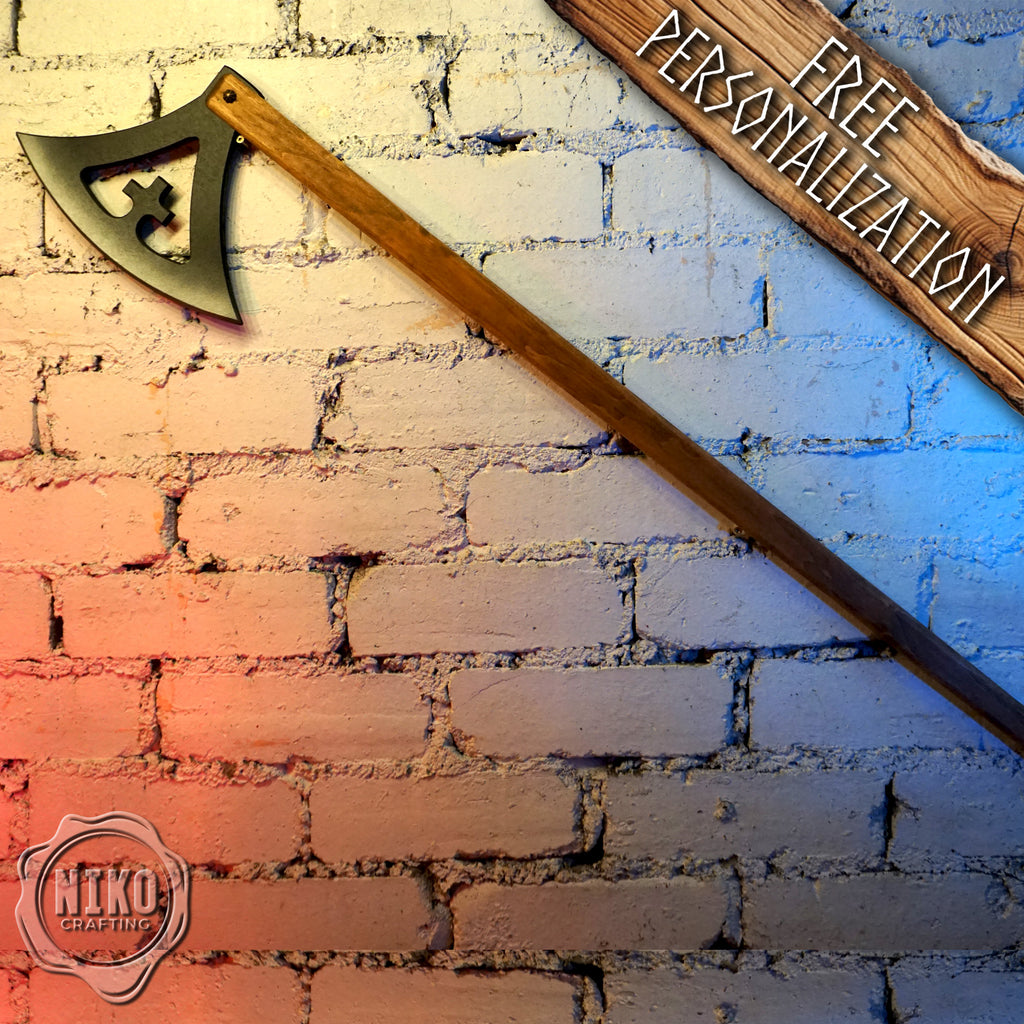 Wooden Viking Toy Battle Axe: Gotland - Personalised, Unique Gift.