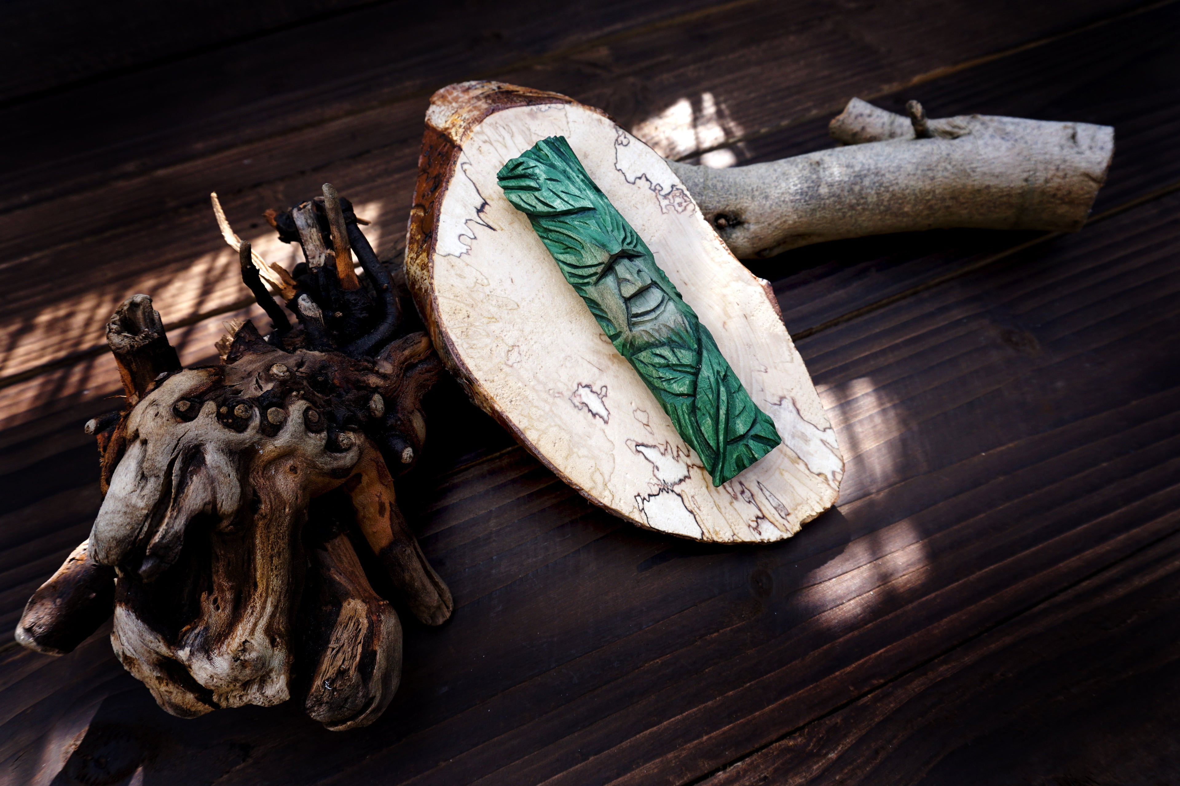 Hand-Carved Wood Spirit Wall Art - Rustic Decoration - Handmade Personalised Gift