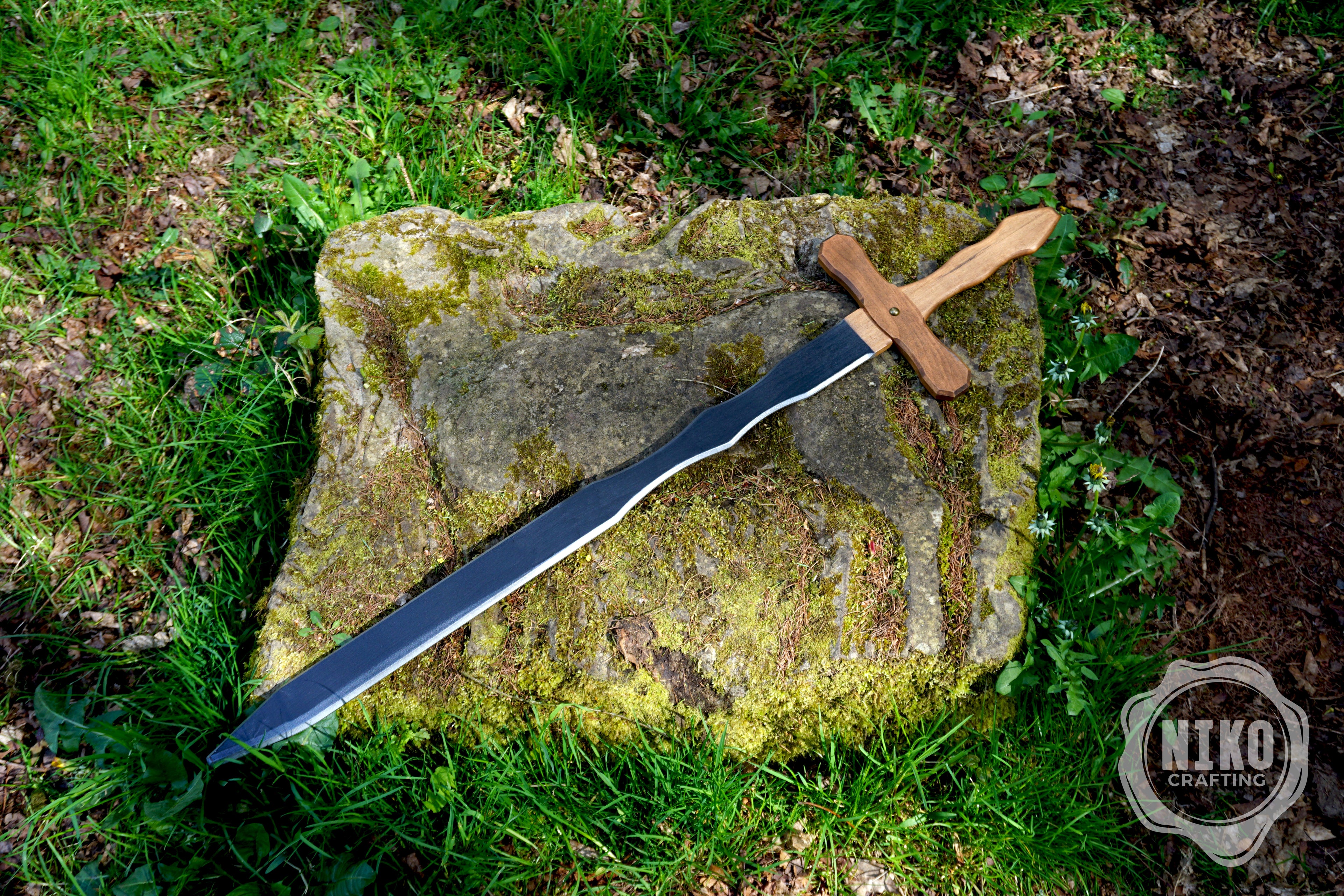 Wooden Two-Handed Toy Sword – Handmade Personalised Gift