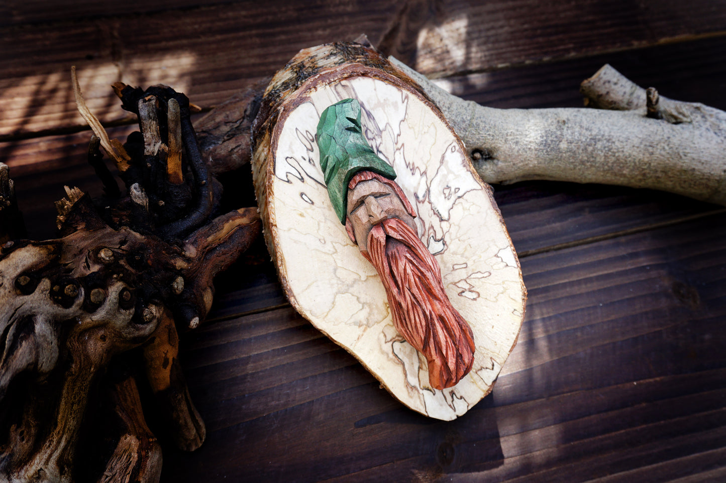 Hand-Carved Wizard Wall Art - Rustic Decoration - Handmade Personalised Gift