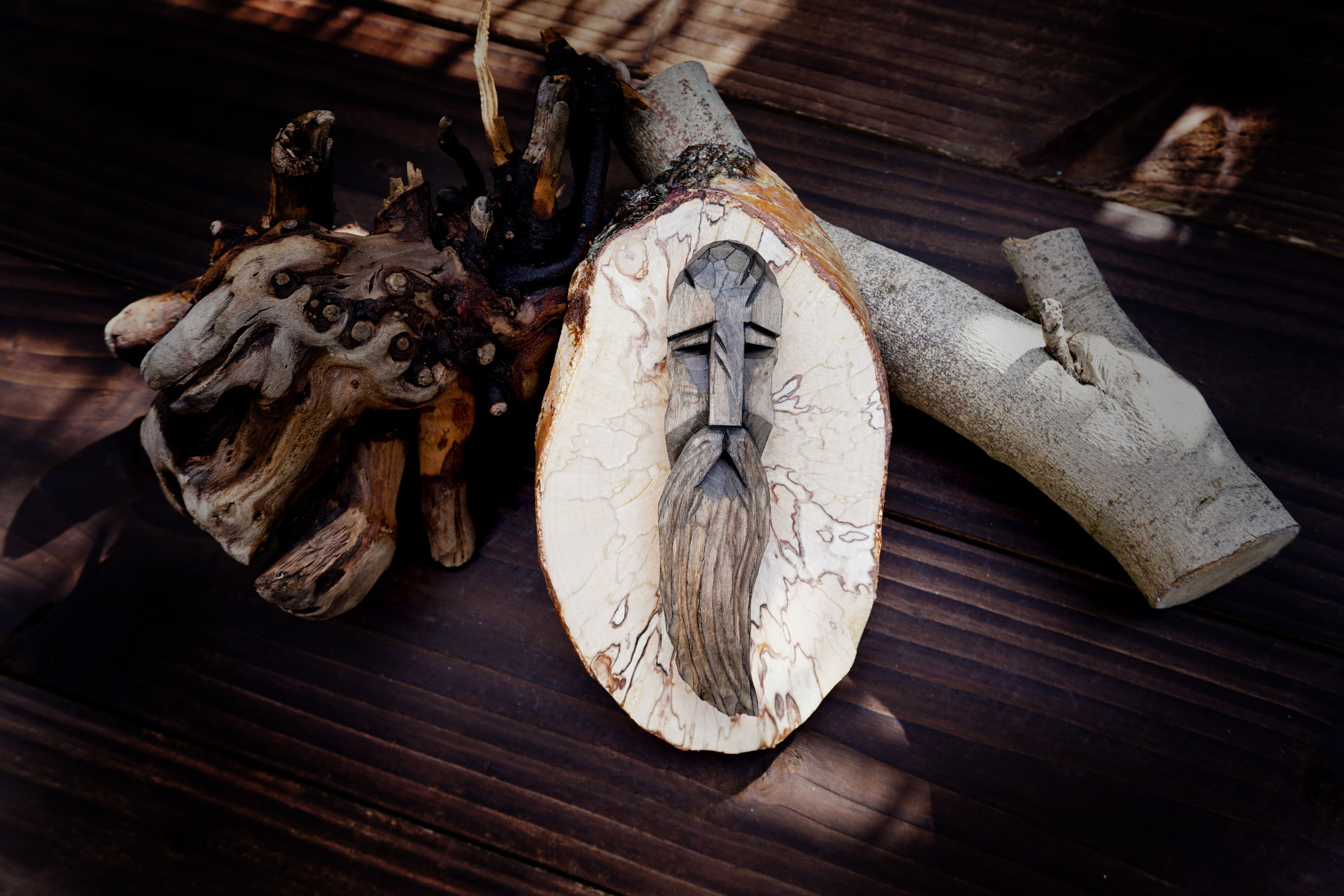 Hand-Carved Viking Wall Art - Rustic Decoration - Handmade Personalised Gift