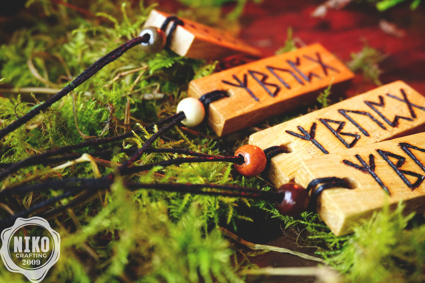 Child Protection - Personalised Viking Rune Talisman - Oak Wood Norse Charm Necklace - Incense and Pendant - Handmade Box