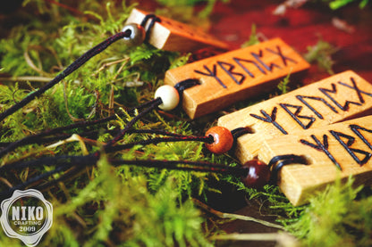 Child Protection - Personalised Viking Rune Talisman - Oak Wood Norse Charm Necklace - Incense and Pendant - Handmade Box