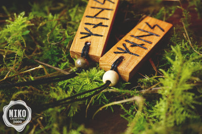 Against All Evil Amulet - Personalised Viking Rune Talisman - Oak Wood Norse Charm Necklace - Incense and Pendant - Handmade Box