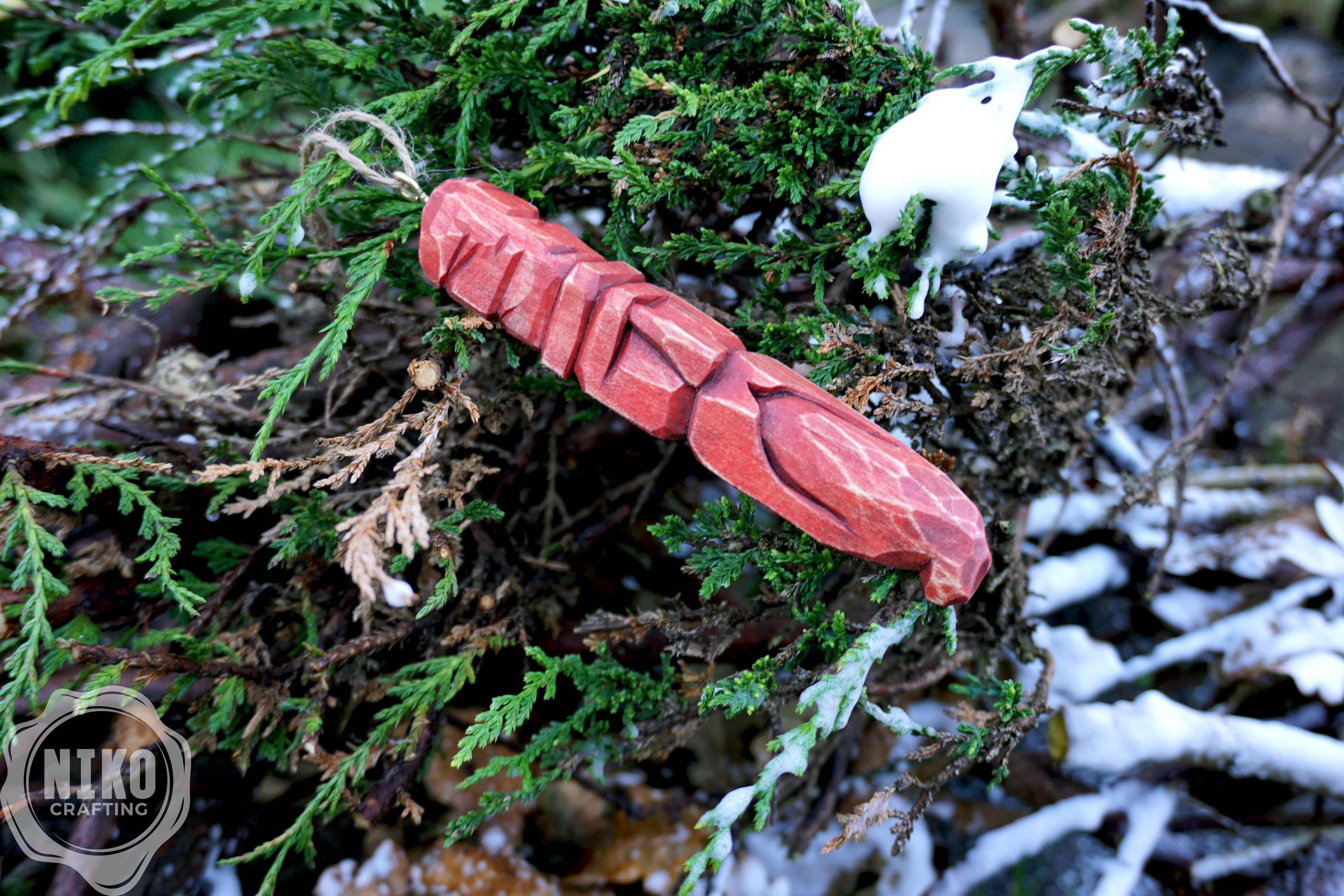 Hand-Carved Wooden Viking Ornament - Unique Personalized Rustic wall Decor: whittling dwarf, gnome, home spirit