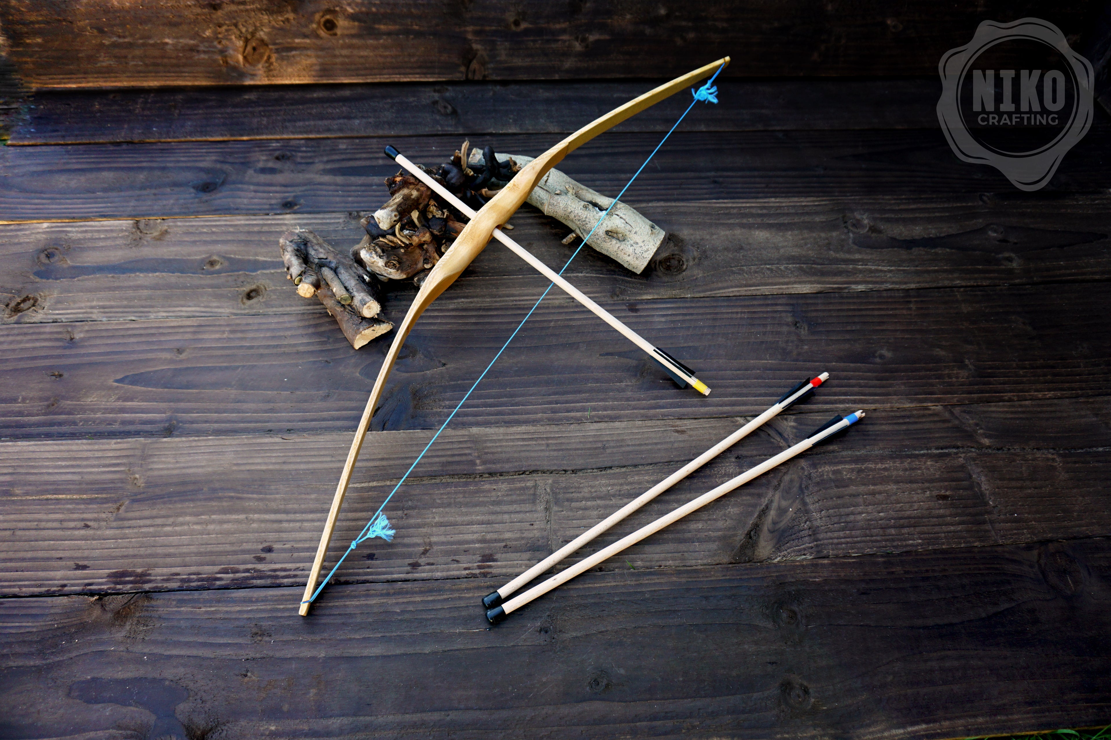 Small Wooden Bow and Arrows: Handmade, Personalised Gift