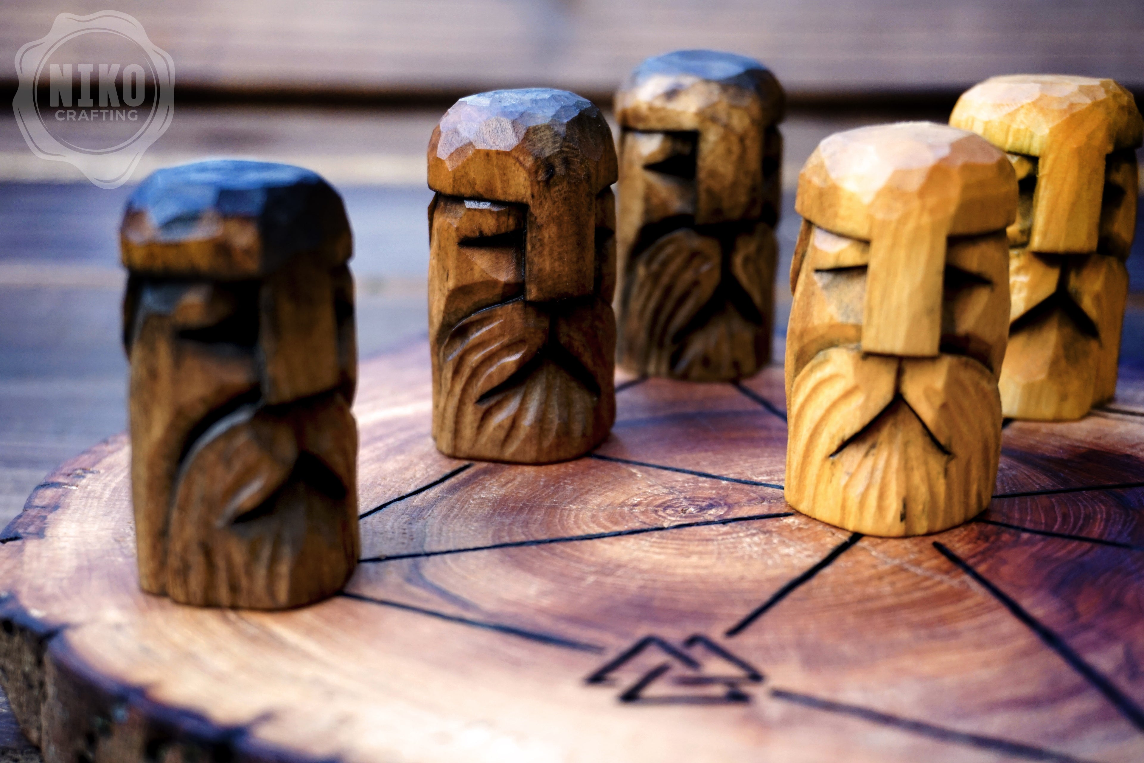 Three Men’s Morris – Handmade Wooden Board Game - Odin's Version