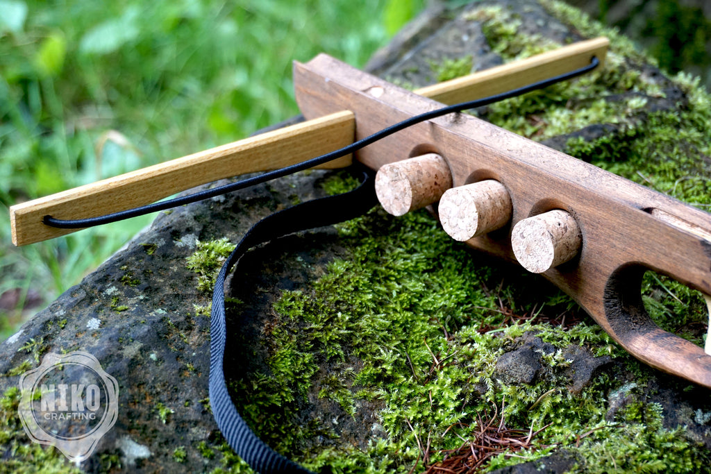 Wooden Cork-Crossbow and 3 corck: Handmade, Personalised Gift toy