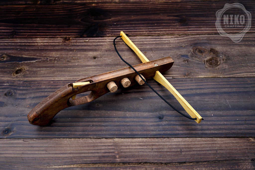 Wooden Cork-Crossbow and 3 corck: Handmade, Personalised Gift toy