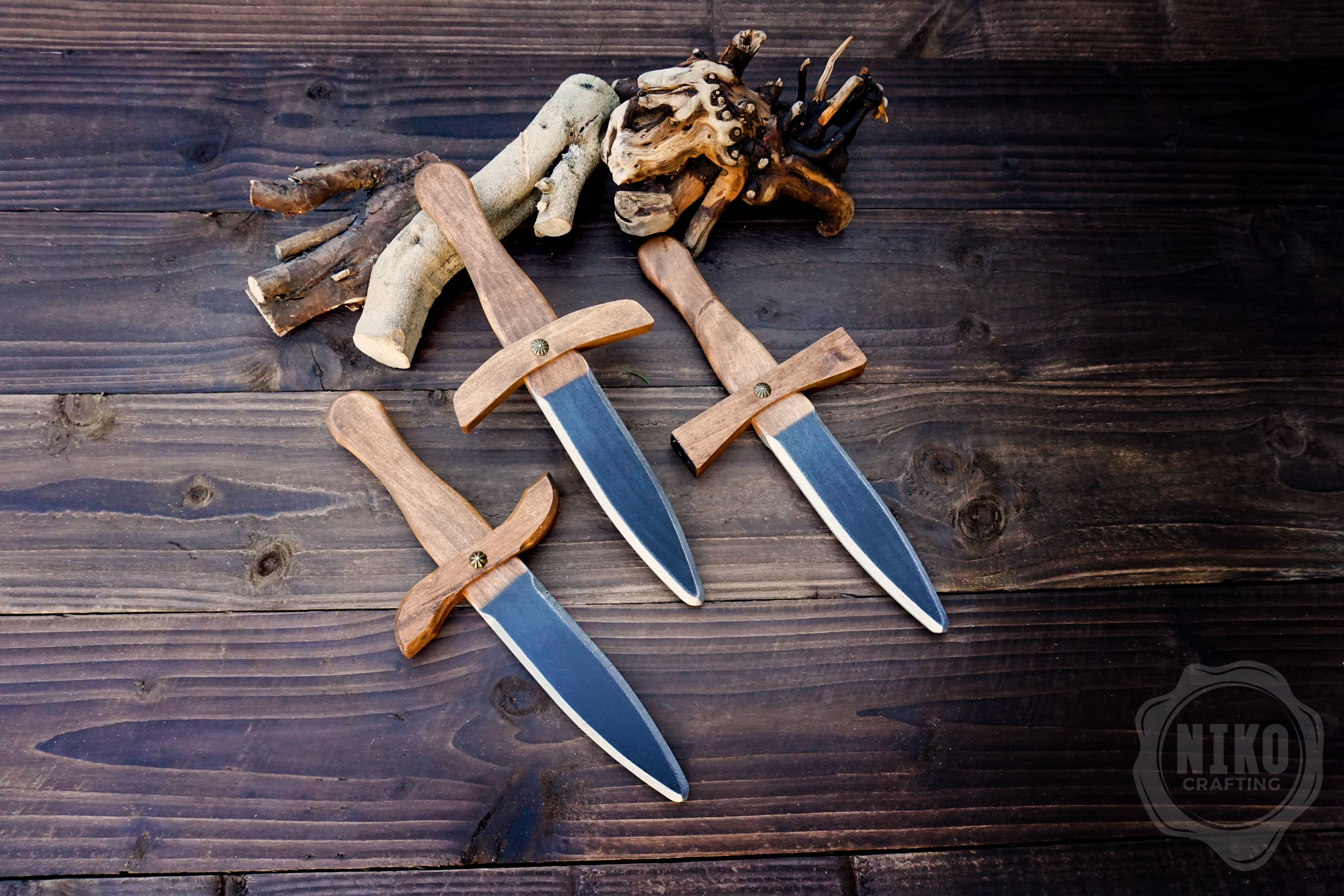 Small Wooden Toy Sword (Dagger) with scabbard - Handmade, Personalised gift