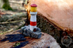 Hand-Carved Wooden Lighthouse – Personalised Home Decor. Whittled from Basswood
