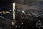 Hand-Carved Bearded Viking in Helmet - Whittled Standing Figurine. Personalised Gift