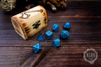 DnD Dice in Wooden Box - Pyrography: Axe - Hand-made, Personalized Dungeons and dragons Gift