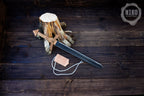 Wooden Viking Toy Sword with Leather Scabbard – Handmade, Personalised Toy - B