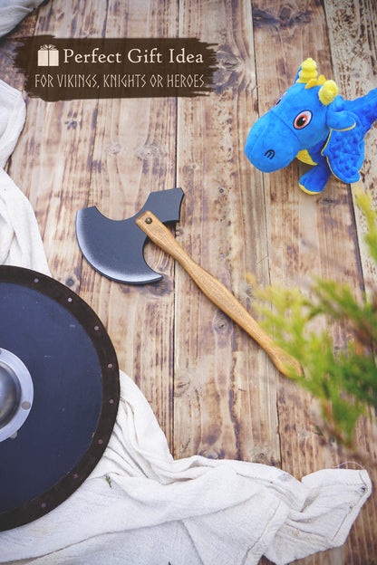 Wooden Medieval Toy Axe – Handmade Personalised, Unique Gift - A