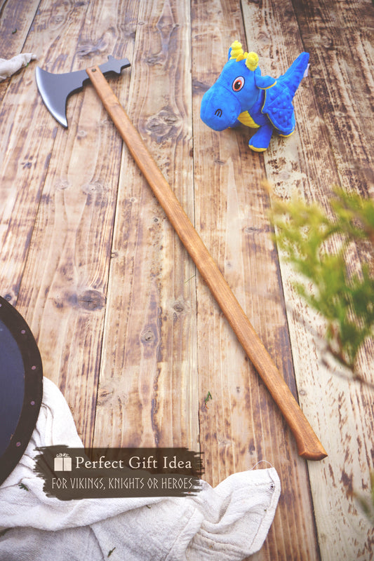 Wooden Medieval Toy Battle Axe – Viking Personalised, Unique Gift.