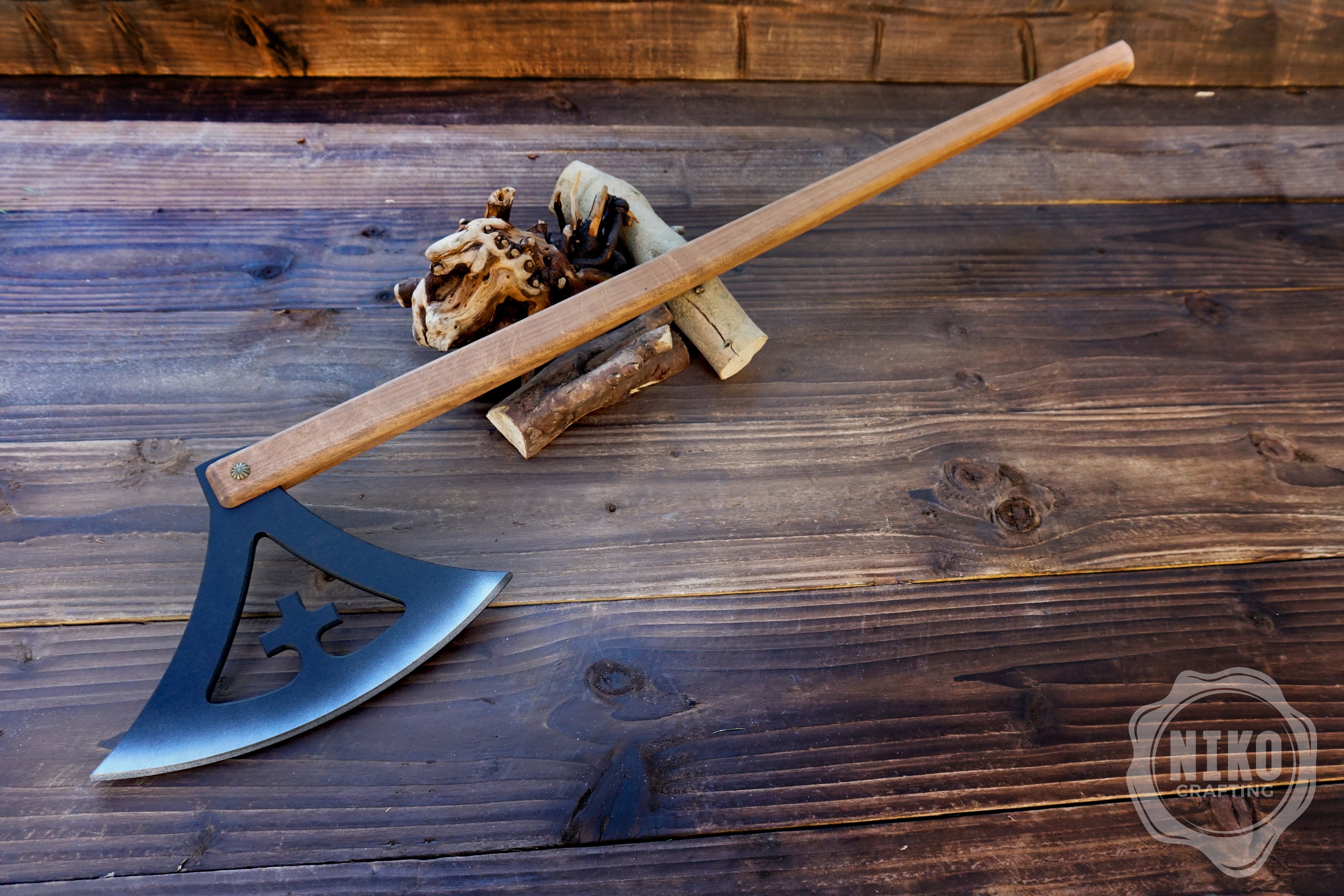 Wooden Viking Toy Battle Axe: Gotland - Personalised, Unique Gift.