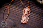 Hand-Carved Viking Pendant - Norse Jewellery. Wooden Necklace on Leather Cord - Personalized whittling gift.