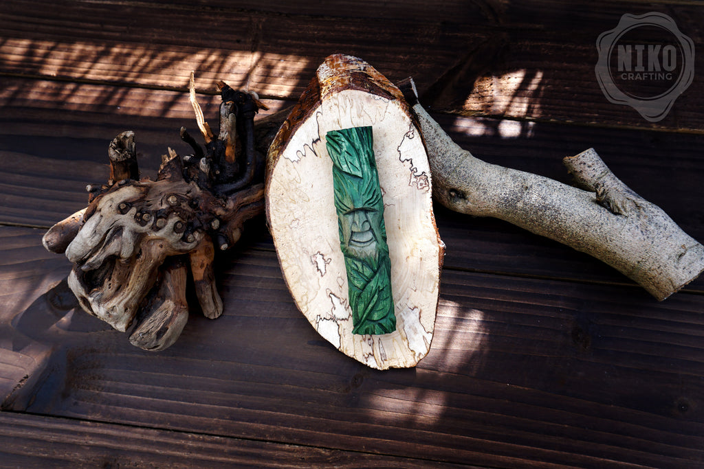 Hand-Carved Wood Spirit Wall Art - Rustic Decoration - Handmade Personalised Gift