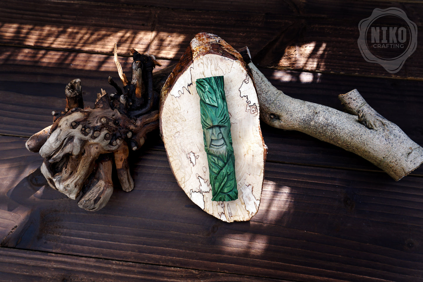 Hand-Carved Wood Spirit Wall Art - Rustic Decoration - Handmade Personalised Gift