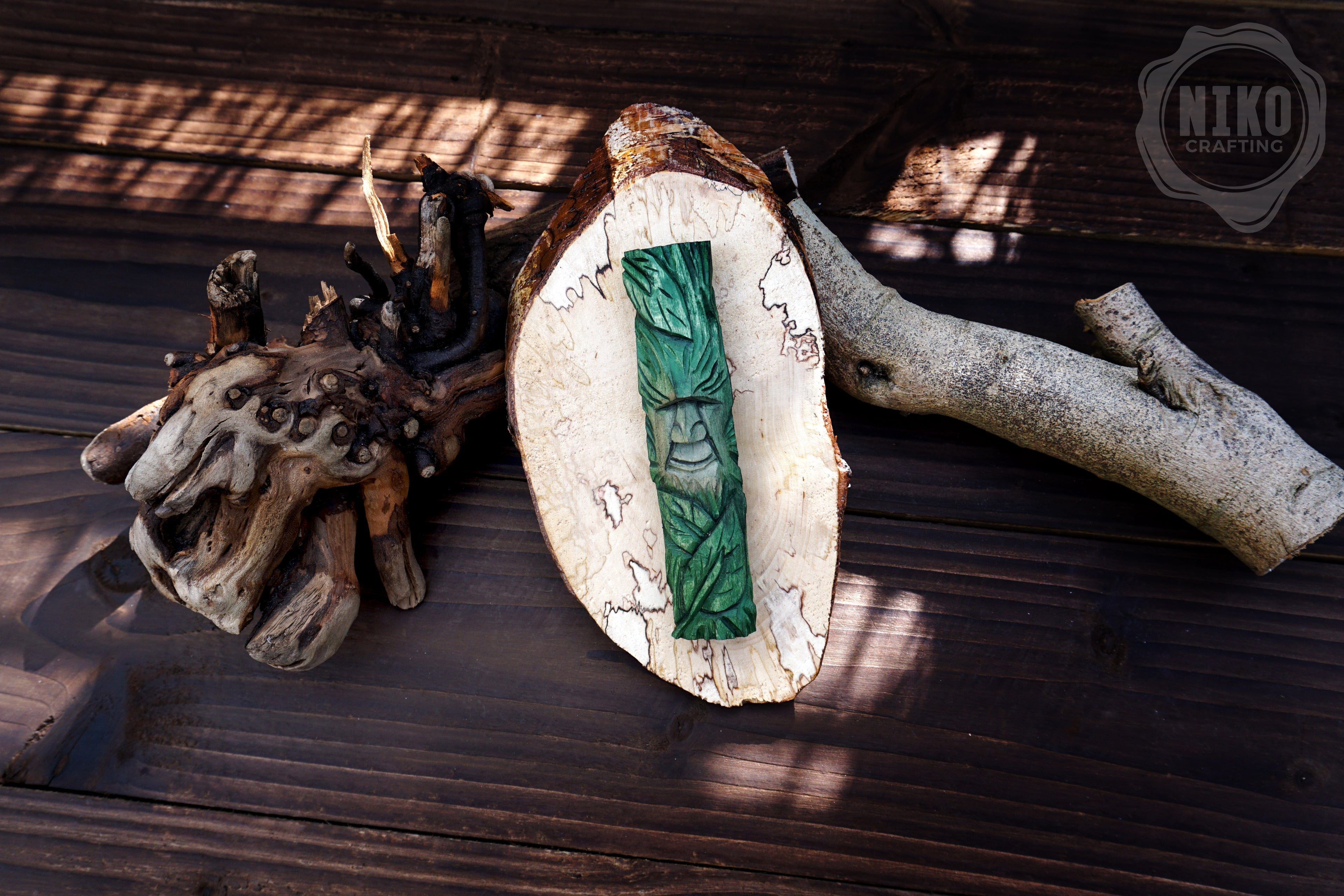 Hand-Carved Wood Spirit Wall Art - Rustic Decoration - Handmade Personalised Gift