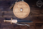 Wooden Toy Viking Sword and Round Shield Set: Handmade Personalised Gift - C